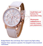 Geneva Platinum Watch Women PU Leather