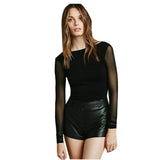 Fashion Slim Perspective T-Shirt 2017 Women Tops