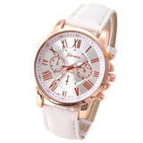 Geneva Platinum Watch Women PU Leather