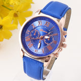 Geneva Platinum Watch Women PU Leather