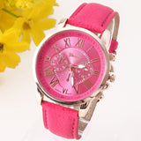 Geneva Platinum Watch Women PU Leather