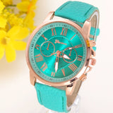 Geneva Platinum Watch Women PU Leather