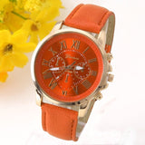 Geneva Platinum Watch Women PU Leather