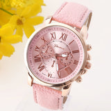 Geneva Platinum Watch Women PU Leather