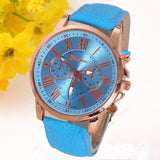 Geneva Platinum Watch Women PU Leather