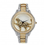 Full Diamond Carter Quartz Gold Women Water Resistant Watch