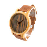 Men's White Maple Wood Watches Genuine Leather