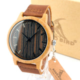 Men's White Maple Wood Watches Genuine Leather