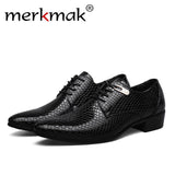 Men's Shoes Snake Skin Pattern Leather