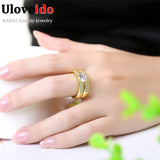Uloveido  Engagement Double Rings