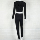Two Piece Set Women Tracksuit With Hat crop top