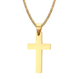 Mens Cross Pendant Necklace 24" Stainless Steel