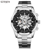 Luminous Automatic Mechanical Skeleton  Stainless Steel Band Wrist Watch